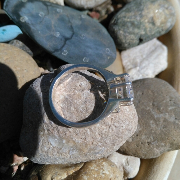 Sterling QVC DQ CZ 3ct Diamonique Solitaire Ring - Picture 2 of 9